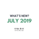 what's new July 2019