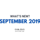what's new Sept 2019