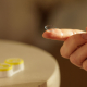 contact lens on finger